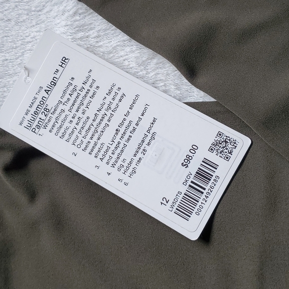 *Small Pull* Lululemon Align High-rise Pant 28" Dark Olive - Picture 2 of 14